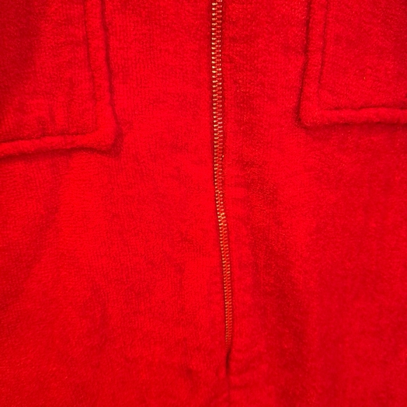 Vintage Gertrude Davenport New York Small Red Terry Cloth Robe Dress w/Pockets - Picture 12 of 16